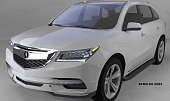 Пороги алюминиевые (Corund Black) для Acura MDX (2013-н.в.)