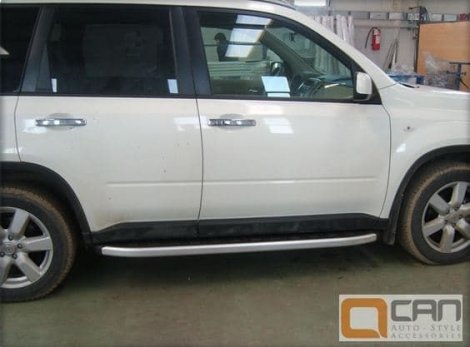 Пороги алюминиевые (Alyans) для Nissan X-Trail