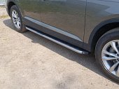 Пороги алюминиевые (карбон/серебро) для Audi Q7 (2015-н.в.)