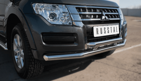 Передняя защита Russtal для Mitsubishi Pajero 4 (2014-н.в.)