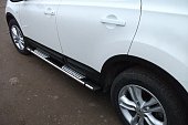 Пороги алюминиевые (Emerald Black) для Volkswagen Tiguan