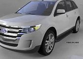 Пороги алюминиевые (Sapphire Black) для Ford Edge