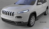 Пороги алюминиевые (Corund Silver) для Jeep Cherokee