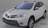 Пороги алюминиевые (Corund Black) для Toyota RAV4