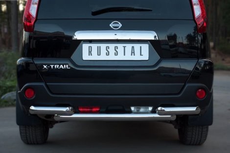 Защита заднего бампера Russtal 63/63 мм для Nissan X-Trail