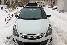 Лыжное крепление Thule SnowPack 7324 с багажником Thule WingBar Edge Black на Opel Corsa