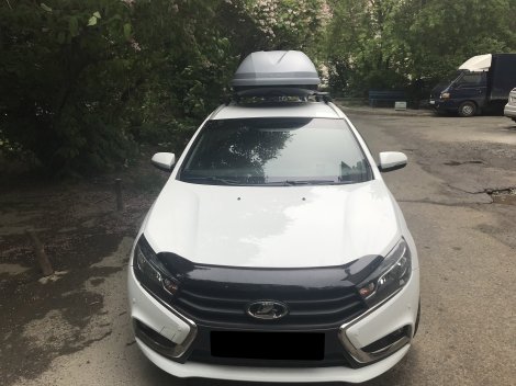 Багажник Turtle AIR-2 Black на аэродинамических дугах для Lada Vesta SW