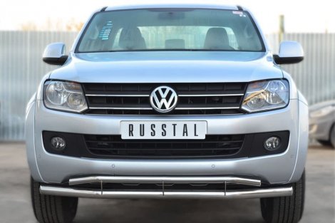 Передняя защита Russtal 63/42 мм для Volkswagen Amarok (2010-2016)