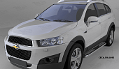 Пороги алюминиевые (Zirkon) для Chevrolet Captiva (2006-2011)