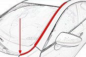 Водосток лобового стекла для Peugeot 307 (2001-2011)