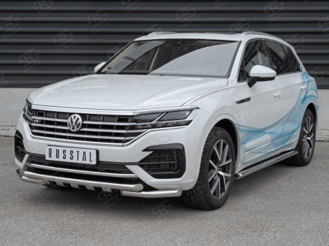 Передняя защита Russtal 63/63 мм для Volkswagen Touareg