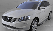 Пороги алюминиевые (Sapphire Silver) для Volvo XC60