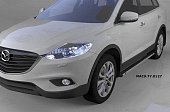 Пороги алюминиевые (Emerald Black) для Mazda CX9