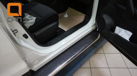Пороги алюминиевые (Ring) для Nissan Qashqai (2014-н.в.)