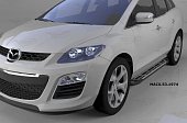 Пороги алюминиевые (Corund Silver) для Mazda CX7