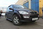 Пороги алюминиевые (Alyans) для Ssang Yong Kyron