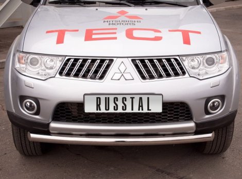 Передняя защита Russtal для Mitsubishi Pajero Sport (2008-2013)