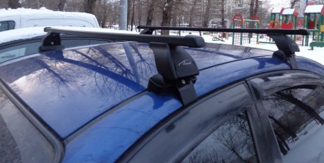 Багажник LUX на прямоугольных дугах для Chevrolet Lacetti седан (2004-2013)
