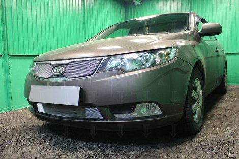 Защитная сетка радиатора ProtectGrille нижняя для KIA Cerato (2011-2013 Хром)