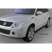 Пороги алюминиевые (Onyx) для Suzuki Grand Vitara