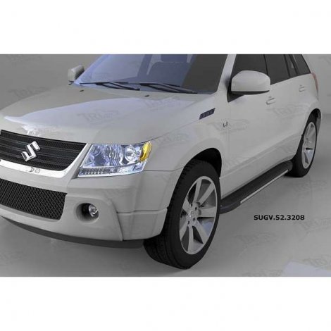 Пороги алюминиевые (Onyx) для Suzuki Grand Vitara