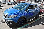 Пороги алюминиевые (Sapphire Silver) для Opel Mokka