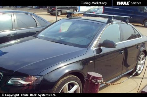 Багажник Thule WingBar на аэродинамических дугах для Audi A4 (B8) седан 2008-2015
