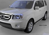 Пороги алюминиевые (Emerald Black) для Honda Pilot