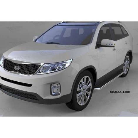 Пороги алюминиевые (Ring) для Kia Sorento