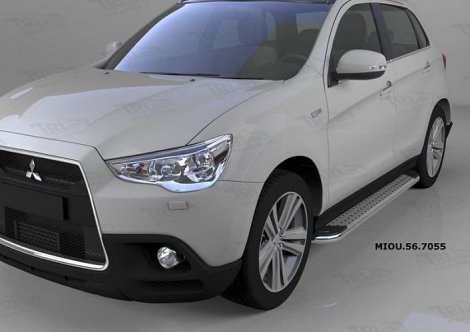 Пороги алюминиевые (Opal) для Mitsubishi ASX