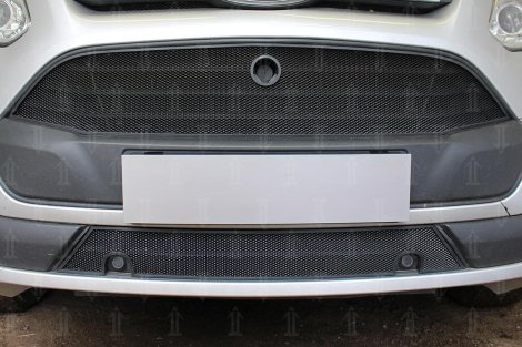 Защитная сетка радиатора ProtectGrille верхняя для Ford Tourneo Custom (2012-н.в. Черная)