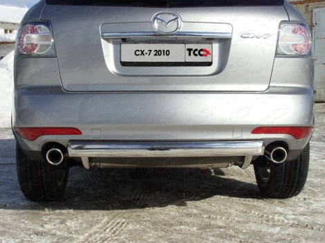 Защита задняя TCC центральная овальная (d=75х42 мм) для Mazda CX-7