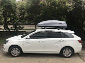 Багажник Turtle AIR-2 Black на аэродинамических дугах для Lada Vesta SW