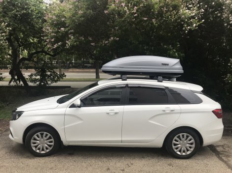 Багажник Turtle AIR-2 Black на аэродинамических дугах для Lada Vesta SW