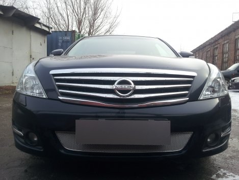 Защитная сетка радиатора ProtectGrille Premium для Nissan Teana II (2008-2013 Хром)