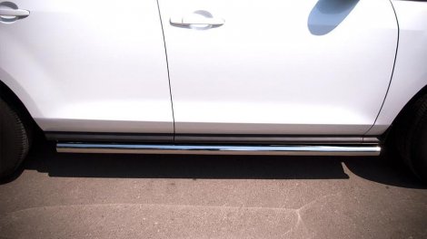 Пороги труба D63 (вариант 3) "RUSSTAL" для Mazda CX-7
