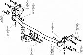Фиксированный фаркоп Motodor 90910-A для Hyundai Solaris седан (2011-2016)