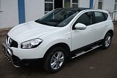 Пороги алюминиевые (Emerald Black) для Nissan Qashqai