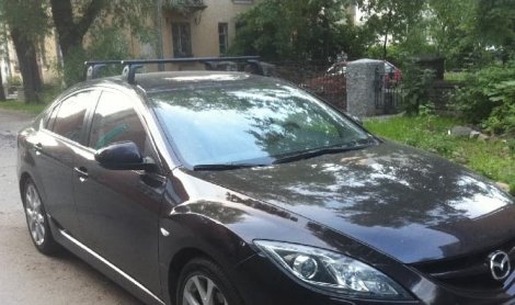 Багажник Thule SquareBar на стальных дугах для Mazda 6 седан (2008-2012)