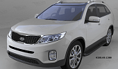 Пороги алюминиевые (Corund Black) для Kia Sorento