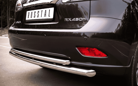 Защита заднего бампера D63xD42 с подъемом (дуга) "RUSSTAL" для Lexus RX270