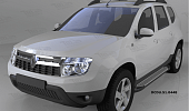 Пороги алюминиевые (Sapphire Silver) для Renault Duster
