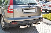 Съемный фаркоп PTGroup под квадрат 50х50 с нерж. накладкой для Honda CR-V (2006-2012)