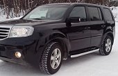 Пороги алюминиевые (Alyans) для Honda Pilot