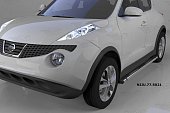 Пороги алюминиевые (Emerald Black) для Nissan Juke