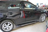 Пороги алюминиевые (Onyx) для Mitsubishi Outlander (2006-2009)