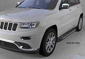 Пороги алюминиевые (Corund Silver) для Jeep Grand Cherokee (кроме SRT)