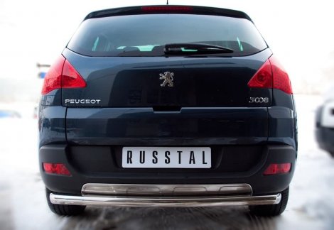 Защита заднего бампера Russtal d63 (дуга) для Peugeot 3008