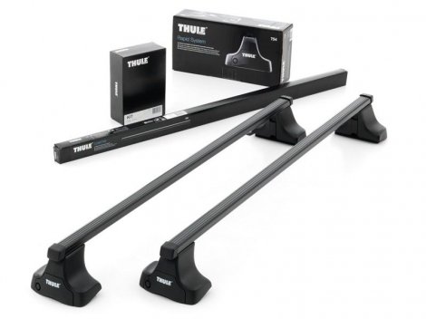 Багажник Thule SquareBar на стальных дугах для Audi A4 (B6,B7) седан 2001-2007