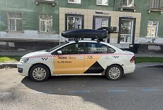 Багажник Атлант эконом и бокс Element 420 DUO на Volkswagen Polo седан